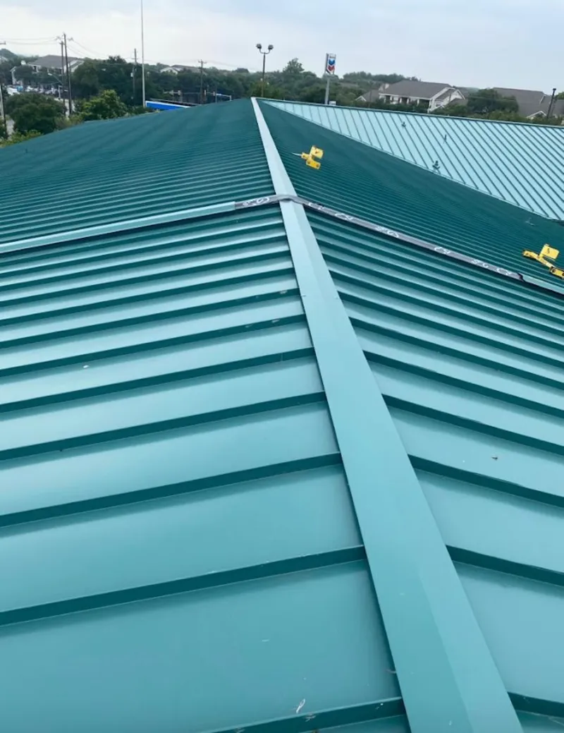 Green commercial metal roof ridge and valley for Metal Roof Repair in Catalina Foothills